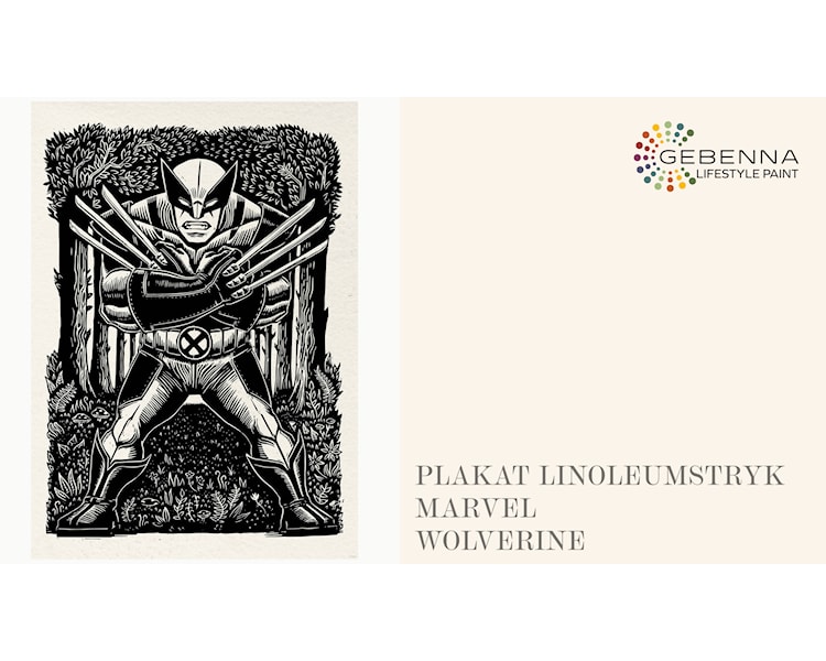 Plakat Linoleumstryk Marvel Wolverine